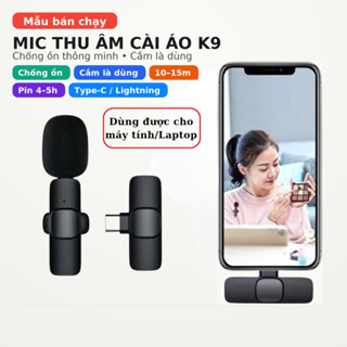 Micro Thu Âm Không Dây Cài Áo K9 - Khử Tiếng Ồn Cao Cấp - Khoảng Cách 20m- Gearxin247