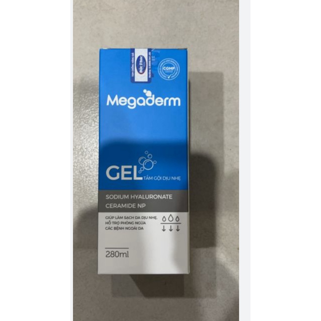 GEL TẮM GỘI DỊU NHẸ MEGADERM SODIUM HYALURONATE CERAMIDE NP 280ML .