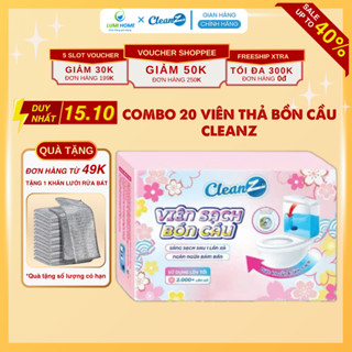 Combo 20 viên thả bồn cầu CleanZ hương đào khử mùi tẩy sạch nhà vệ sinh, Viên xả bồn cầu thơm mát