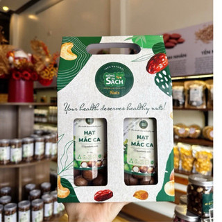 Hộp Quà Tết Cao Cấp Nông Sản Sạch – Macca Lâm Đồng, Táo Đỏ Tân Cương, Xoài Sấy Dẻo, Hạnh Nhân Mỹ