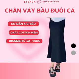 Chân váy bầu xoè đuôi cá dáng suông cao cấp thiết kế bigsize co dãn thoải mái đi chơi đi tiệc CV3