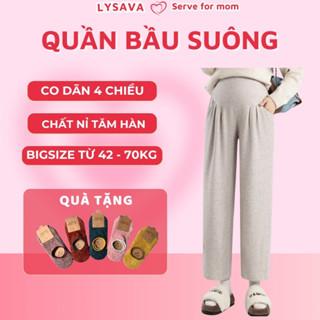 Quần bầu dáng suông thu đông chất nỉ tăm hàn mềm mịn cao cấp có chun rút điều chỉnh Lysava QB1