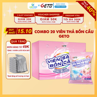 Combo 20 viên thả bồn cầu GETO khử mùi tẩy sạch nhà vệ sinh, chai xả bỏ bồn cầu màu xanh để thơm mát