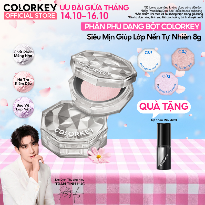 Phấn Phủ Dạng Bột COLORKEY Siêu Mịn Giúp Lớp Trang Điểm Tự Nhiên 8g