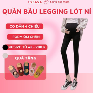  Quần legging bầu dáng dài chất lót nỉ cao cấp thiết kế co dãn 4 chiều thoải mái Lysava LGD2 