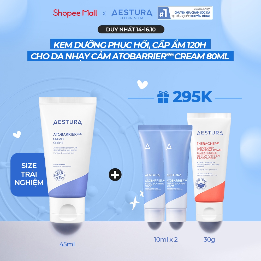 Kem dưỡng ẩm phục hồi và củng cố hàng rào bảo vệ da AESTURA ATOBARRIER365 Cream 45ml