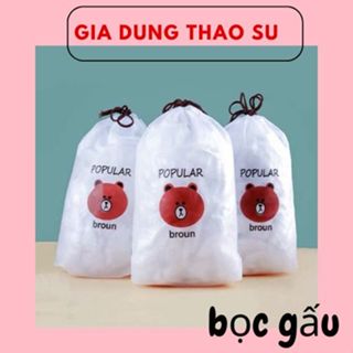 Màng bọc thực phẩm co giãn siêu dai có chun hình túi gấu set 100 chiếc