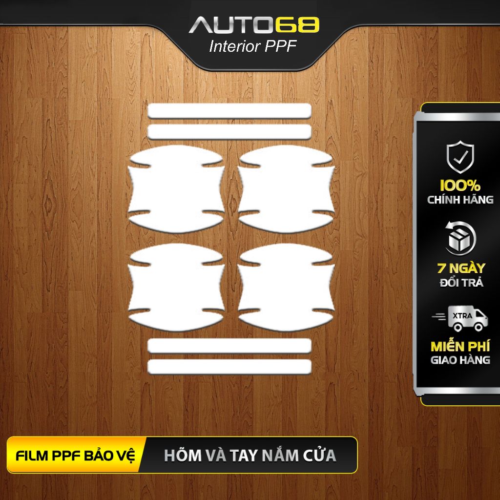 Film PPF chống xước Hõm cửa và Tay nắm cửa, che mờ vết xước tuyệt đối, ( Dùng chung cho các dòng xe)