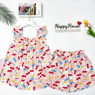 Đồ bộ tole, Bộ lanh nữ Đùi Cánh Tiên Dây Bản VNXK 40-75kg, chất tole 2 da loại 1 mềm, mịn, mát - HappyHouse93