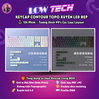  Keycap Contour Topo Full 134 Phím- In Đường Viền Topographic Xuyên Led 