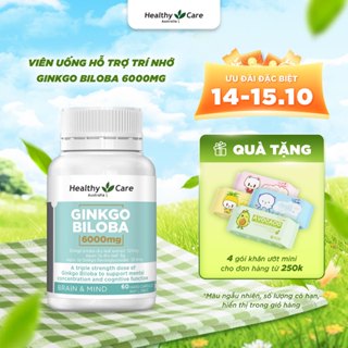 Viên Uống Bổ Não Healthy Care Ginkgo Biloba 6000mg Cải Thiện Trí Nhớ 60 Viên