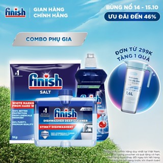 Combo phụ gia Finish: Nước làm bóng + Dung dịch vệ sinh máy + Muối
