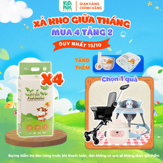 (4A) [TẶNG XE ĐẨY GẤP GỌN/XE TRÒN] COMBO 4 bịch tã/bỉm quần/dán Amor Natural mỏng thoáng size NB/S/M/L/XL/2XL/3XL/4XL