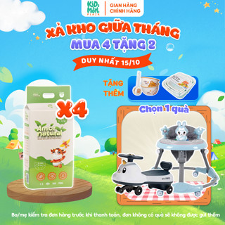 (4A) [TẶNG XE LẮC HẢI CẨU] COMBO 4 BỊCH tã/bỉm quần/dán Amor Natural siêu mỏng, thấm size NB/S/M/L/XL/2XL/3XL/4XL