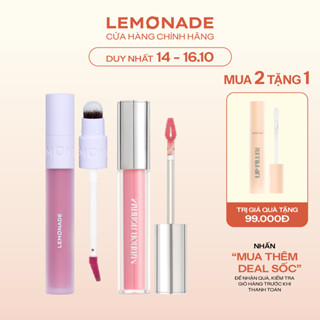 Combo Lemonade Son kem mịn lì thuần chay perfect couple lip 3.5g và Son tint bóng bền màu Mirror Mirror Water Tint 4g