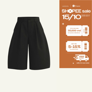 QUẦN SHORT KAKI LỬNG ỐNG SUÔNG RỘNG, THIẾT KẾ TỐI GIẢN - CUTDOWN-ON TROUSERS