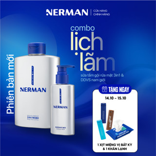 Combo lịch lãm Nerman - Sữa tắm gội cho nam 350ml & Dung dịch vệ sinh nam giới 100ml