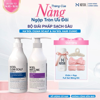 Giải Pháp Giảm Gàu Sạch Nấm Ngứa Dầu Gội Hasol Clean Scalp Shampoo+Kem Ủ Phục Hồi Tóc Hư Tổn Hasol Hair Clinic Treatment