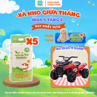 (5A) [DEAL ĐẶC BIỆT] [TẶNG XE ĐIỆN ĐỊA HÌNH 4 BÁNH] COMBO 5 BỊCH tã/bỉm Amor Natural thoáng, thấm, ngừa hăm size đủ size