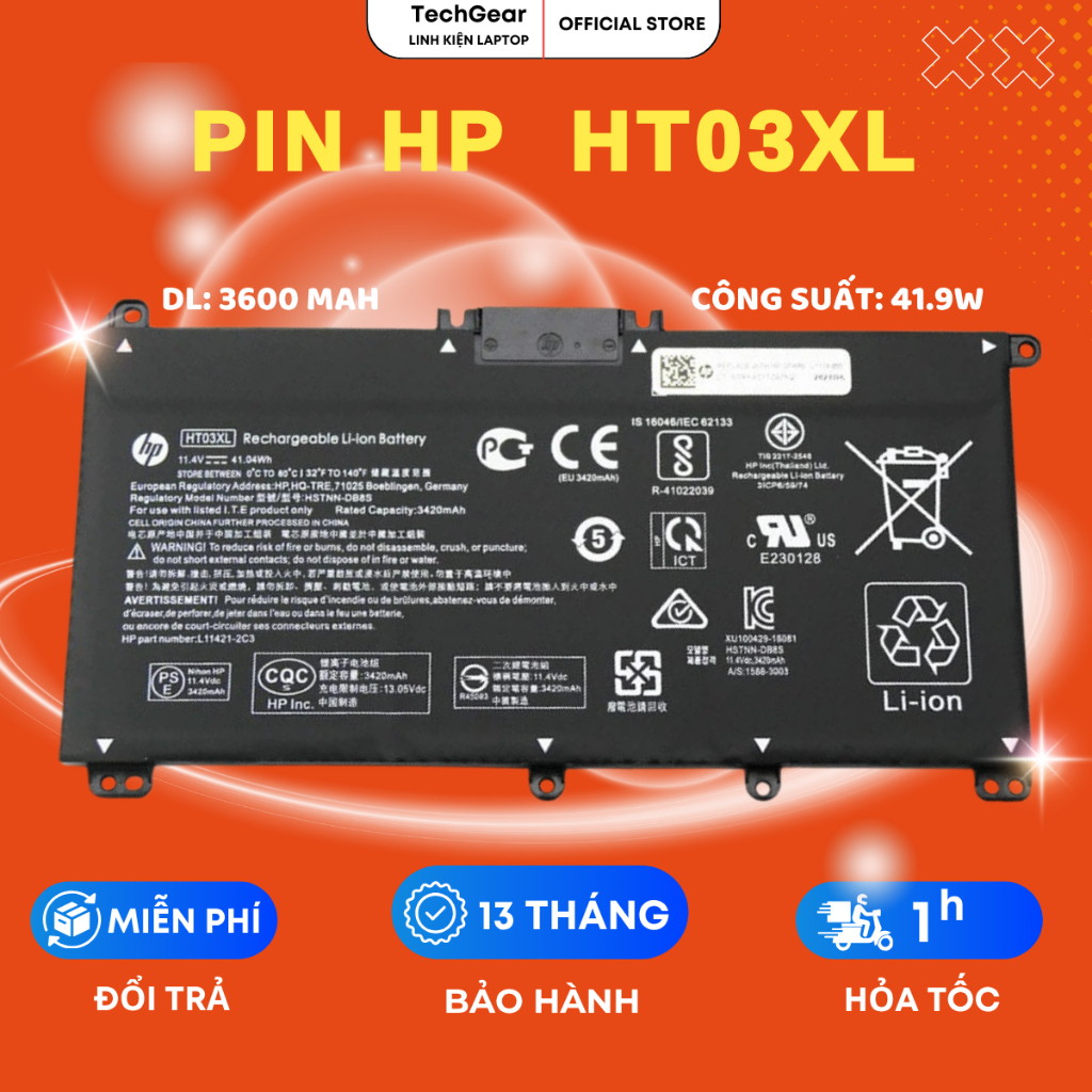  Pin Laptop HP Pavilion HT03XL 15-CS 15-DA 15-CR 15-DB 15-CW 17-BY 14-CE 14-CF 14-CM 14Q-CS 17-BY 17CA - BH Lỗi 1 Đổi 