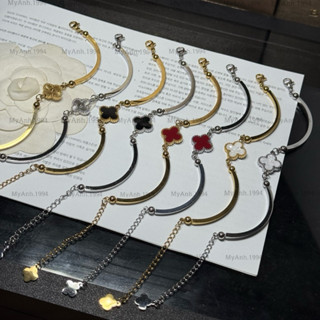 Lắc tay cỏ 4 lá may mắn 13mm kiểu dáng đơn giản xinh xắn mã VT19