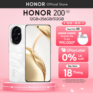 Điện Thoại Honor 200 5G 12GB + 256/512GB | Bộ 3 AI Camera 50MP, Sạc Nhanh 100W | Snapdragon 7 Gen 3 | BH 18 Tháng