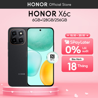 Điện Thoại Di Động Honor X6c 6GB + 128GB/256GB | Pin 5300mAh | Camera 50MP| NFC | Kháng nước IP64 | BH 18 Tháng