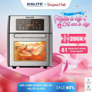 Nồi chiên không dầu cỡ lớn Kalite KL1500 dung tích 15L lọc dầu mỡ 95% công suất 1700W 