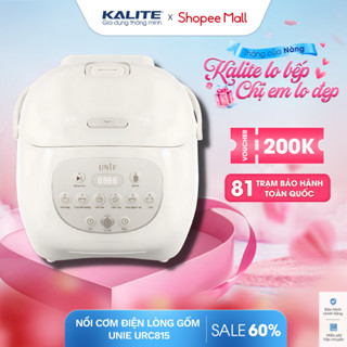 Nồi cơm điện lòng gốm tự nhiên UNIE URC815 nấu cơm cháy giòn tan 1,5L nồi cơm đa năng nấu hầm hẹn giờ 24 tiếng BH 12T