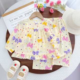 Đồ bộ tole tay dài quần dài cho bé gái mặc ngủ, mặc ở nhà size 6-18kg Lavin Kids