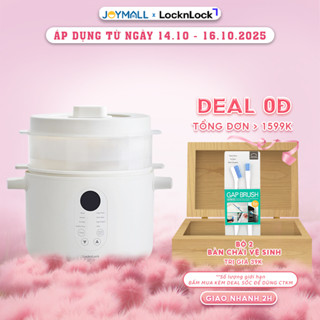 Nồi nấu chậm đa năng Locknlock Bianco EJP164IVY 2.5L , Hàng chính hãng, 4 thố sứ, giữ ấm - JoyMall