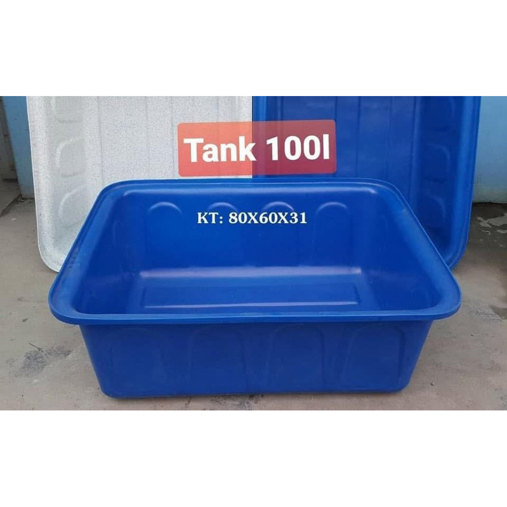 Tank nhựa nuôi cá 100 lít , combo4 thùng nhựa chữ Nhật , tank nhựa chữ Nhật