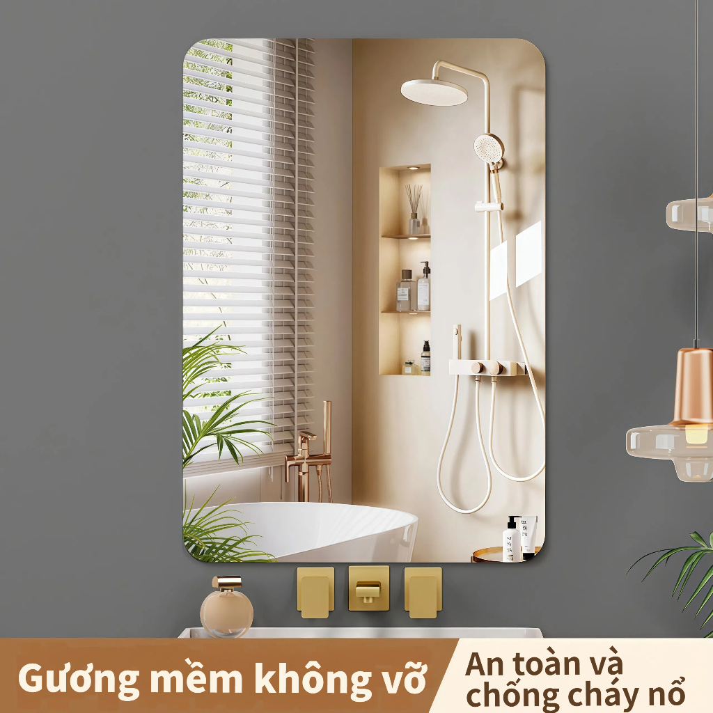 【Bồi thường 100% khi bị vỡ】Gương tường tự dính Gương tường Acrylic Gương mềm dán tường Gương dán