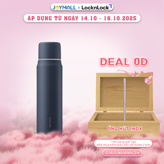 Bình giữ nhiệt LocknLock 505ml Maman Cup Vacuum Navy LHC1487NVY - Hàng chính hãng, nắp dùng làm cốc nước uống - JoyMall
