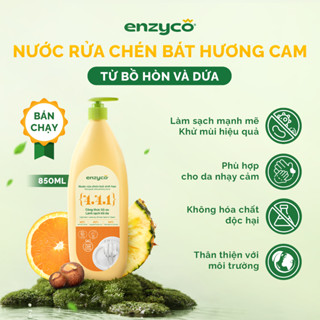 Nước Rửa Chén Bát Sinh Học ENZYCO 850ml-Chiết Xuất Bồ Hòn&Enzyme Dứa,Làm Sạch Tự Nhiên,An Toàn Cho Da 20/10