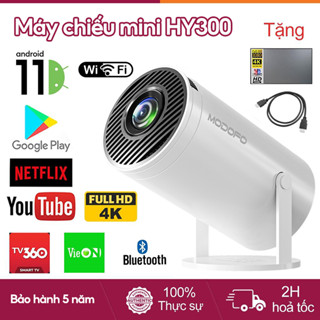 MODOFO Máy chiếu mini HY300 Full HD android 11.0 độ sáng 8000 lumens Bluetooth 5.0 kết nối nhiều thiết bị độ phân giải