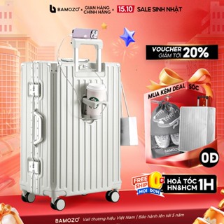 Vali khung nhôm khóa sập Bamozo size 20/24/28 inch cao cấp bịt 4 góc kim loại chống va đập bảo hành 5 năm_9066