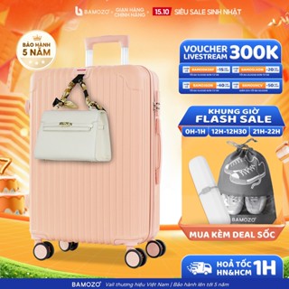 Vali du lịch Bamozo size 20/24 gọn nhẹ, vỏ nhựa ABS chịu lực tốt, bề mặt nhám hạn chế xước_8801