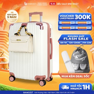 Vali du lịch size 20/24/28 chống xước Bamozo nhựa ABS chống vỡ, bo góc kim loại, màu sắc thời trang_8809