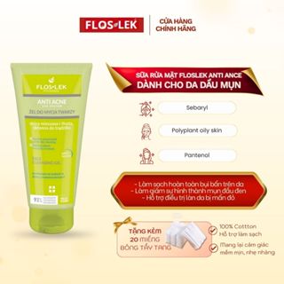 Sữa Rửa Mặt Cho Da Dầu Mụn, Nhạy Cảm Floslek Anti Ance Giúp Làm Sạch Sâu, Phục Hồi Da