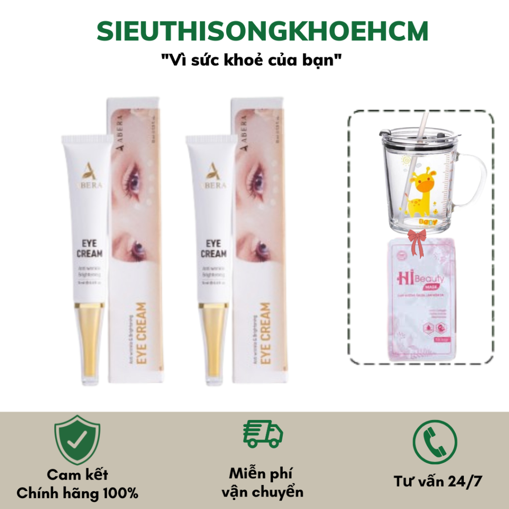 KEM DƯỠNG MẮT ABERA 15ml - Hỗ Trợ Làm Mờ Thâm Mắt, , Nếp Nhăn Mắt, Vết Chân Chim, Dưỡng Da Sáng Min