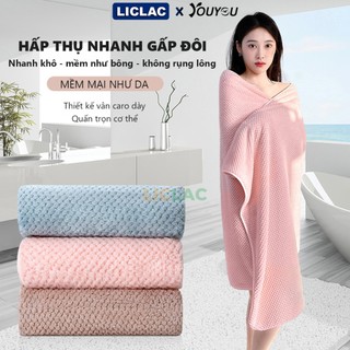  Khăn tắm cao cấp YOUYOU sợi polyester mềm mại siêu thấm nước nhanh khô bền màu cho nam nữ KT92002 