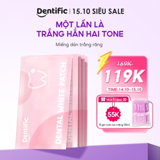 Miếng dán trắng răng Dentific sạch mảng bám, hỗ trợ cải thiện ố vàng răng miệng,  hộp 5 miếng trắng răng