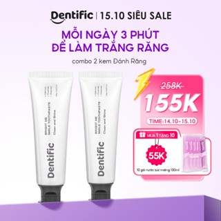 Combo 2 kem đánh răng than hoạt tính Dentific Bright Me Smile hỗ trợ làm sáng răng, sạch mảng bám, Tuýp 100g