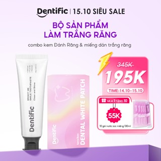 Combo Kem đánh răng và miếng dán hỗ trợ trắng răng Dentific - Hỗ trợ cải thiện vết bẩn mảng bám phù hợp với mọi men răng