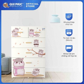 Tủ nhựa Deli Max 5 tầng QUI PHÚC, tủ đựng quần áo lớn gấp 1.5 lần, khung thép chắc chắn, bền đẹp