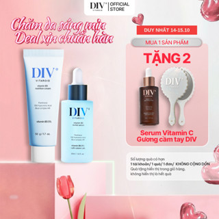 Bộ Đôi Dưỡng Ẩm Vitamin B5 Hỗ Trợ Làm Dịu Phục Hồi Da Serum 50ml Và Kem Dưỡng 50gram Với 5% Panthenol DIV