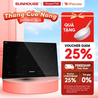 Bếp đôi điện từ Sunhouse SHB82032-EC - Booster nấu nhanh - 9 chế độ - Tính năng slow cook