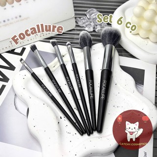   FOCALLURE  Bộ 6 Cọ Trang Điểm FOCALLURE Đen Lông Mềm Mại  FA-70#A  