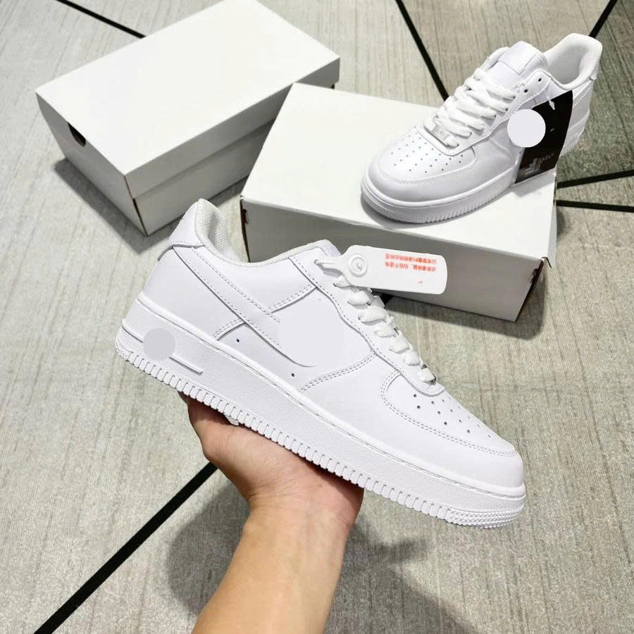 Giày Sneaker Trắng·, Giày Thể Thao Phong Cách Basic Đế cao su Tăng Chiều Cao Đủ size Nam Nữ Full Box.